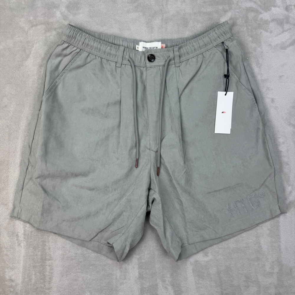 Honor The Gift Mens Medium Grey Pleated Shorts Russell Westbrook HTG NWT Elastic